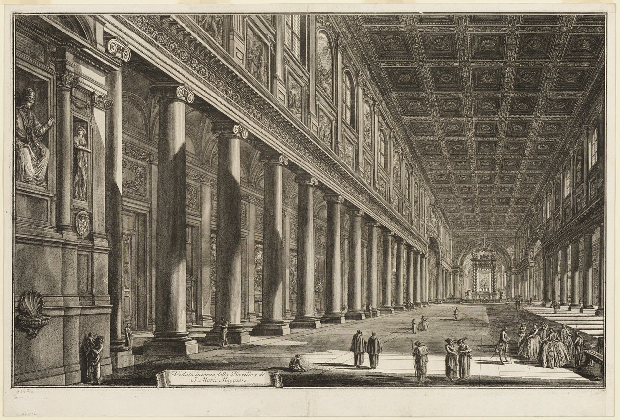 Indvendig visning af basilikaen S. Maria Maggiore, fra udsigt over Rom af Giovanni Battista Piranesi
