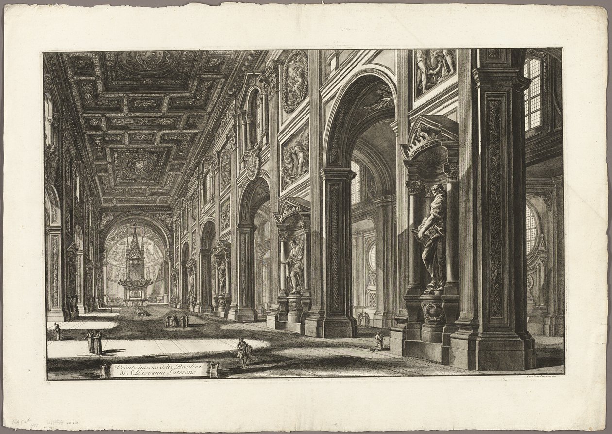 Indvendig visning af Basilica of St. John Lateran, fra Views of Rome af Giovanni Battista Piranesi