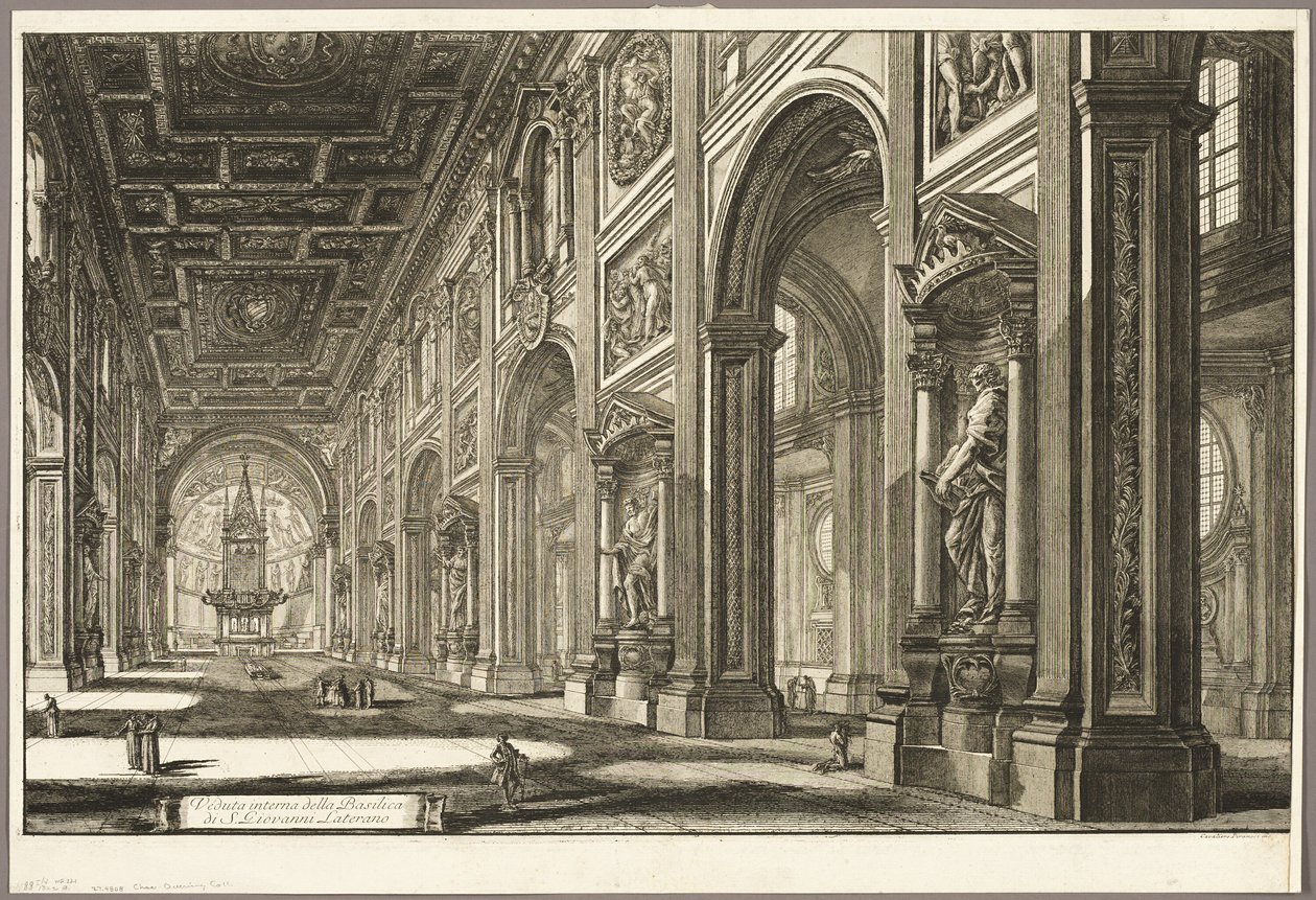 Indvendig visning af Basilica of St. John Lateran, fra Views of Rome af Giovanni Battista Piranesi