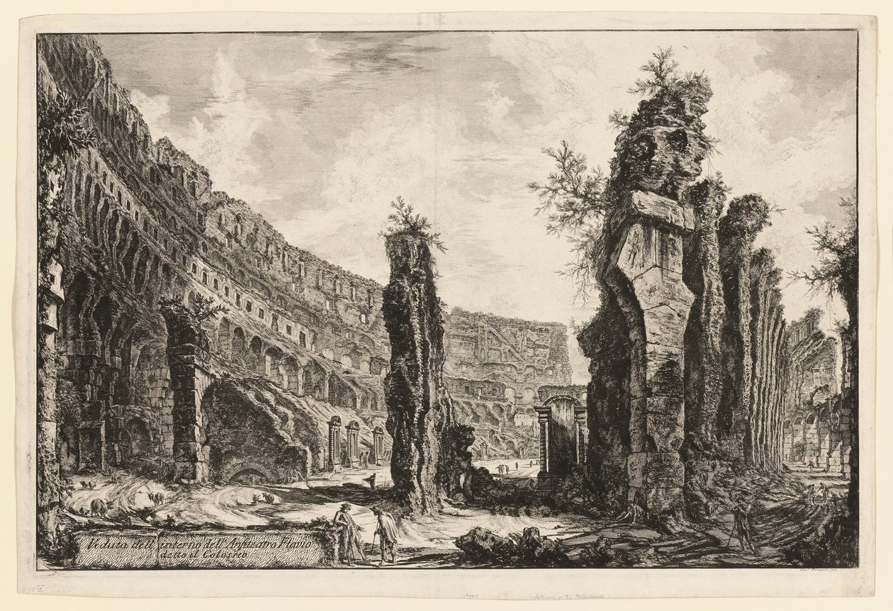 Indvendig visning af Colosseum, fra Udsigt over Rom af Giovanni Battista Piranesi