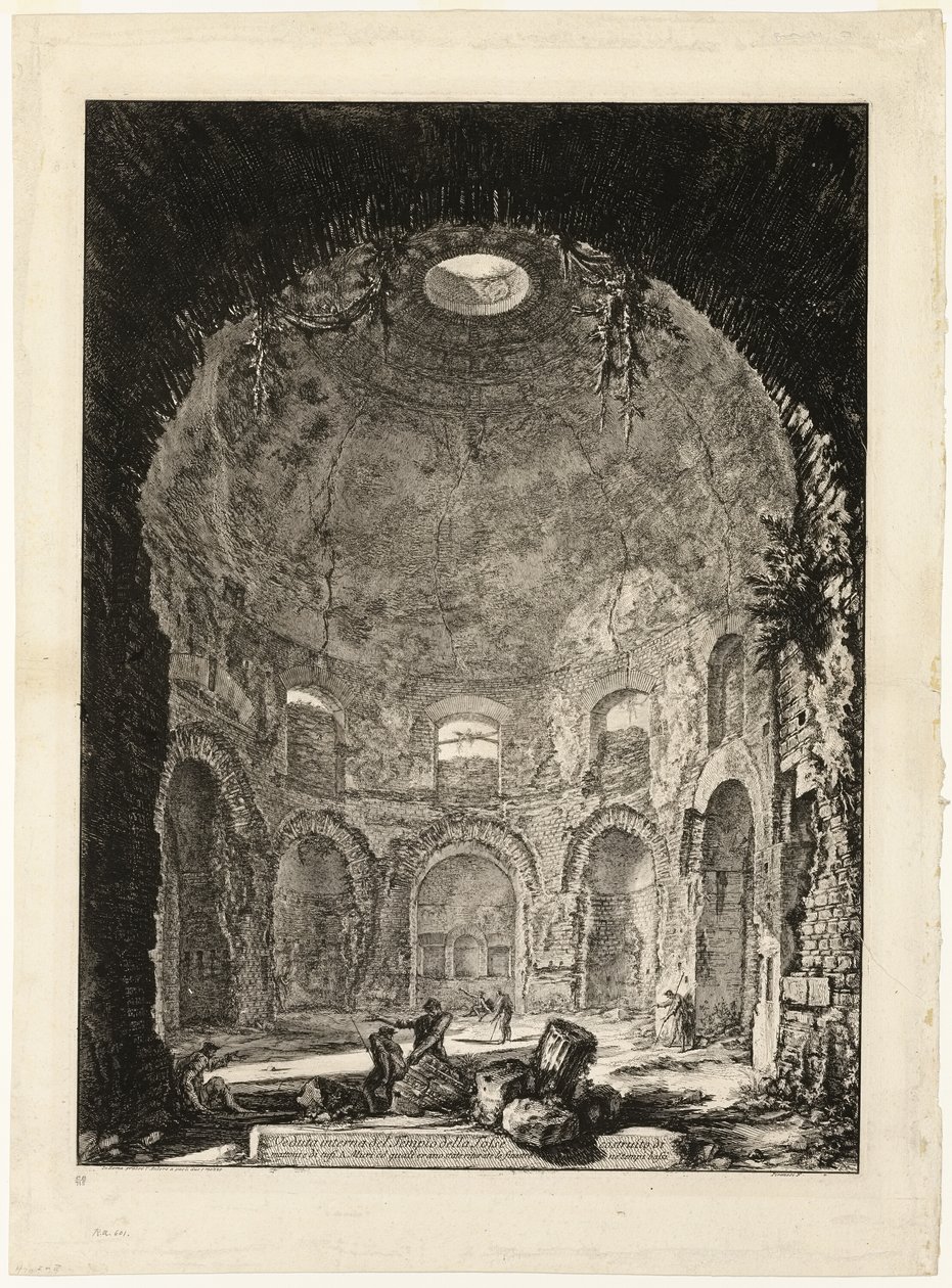 Indvendigt billede af den såkaldte Tempio della Tosse [Hostens tempel], fra Views of Rome af Giovanni Battista Piranesi
