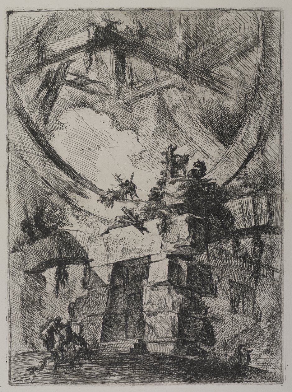 Invenzioni Capric di Carceri, Hind 9, First State of Three, ca. 1749 (radering på lagt papir) af Giovanni Battista Piranesi