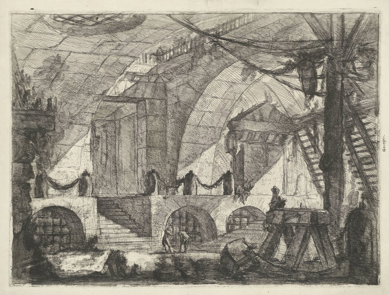Kerker mødte zaagbok Kerkers (serietitel) Capric Inventions af Carceri alle Acqua Forte (serietitel) af Giovanni Battista Piranesi