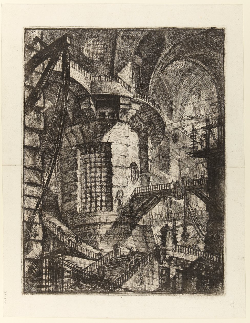 Opfindelsens fængsler, planche III: Rundetårn af Giovanni Battista Piranesi