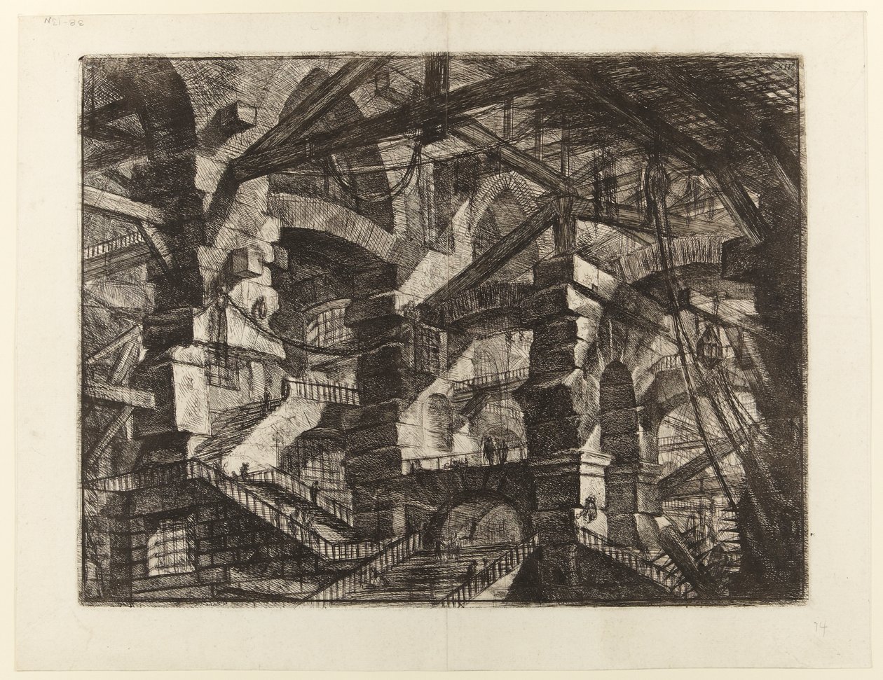 Opfindelsens fængsler, planche XIV: Den gotiske bue af Giovanni Battista Piranesi