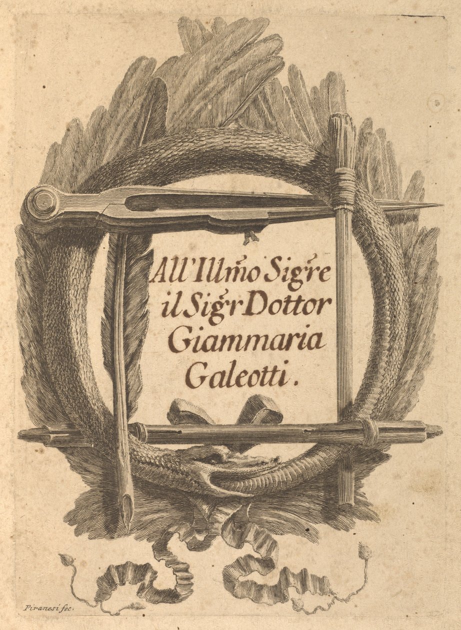 Berettigelsesbreve skrevet til Milord Charlemont og hans agenter i Rom af Giovanni Battista Piranesi