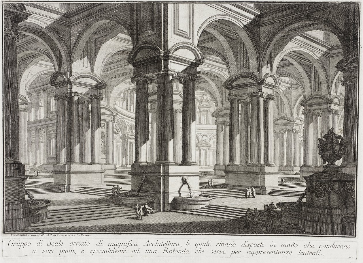 Pragtfuldt arkitektonisk rum af Giovanni Battista Piranesi