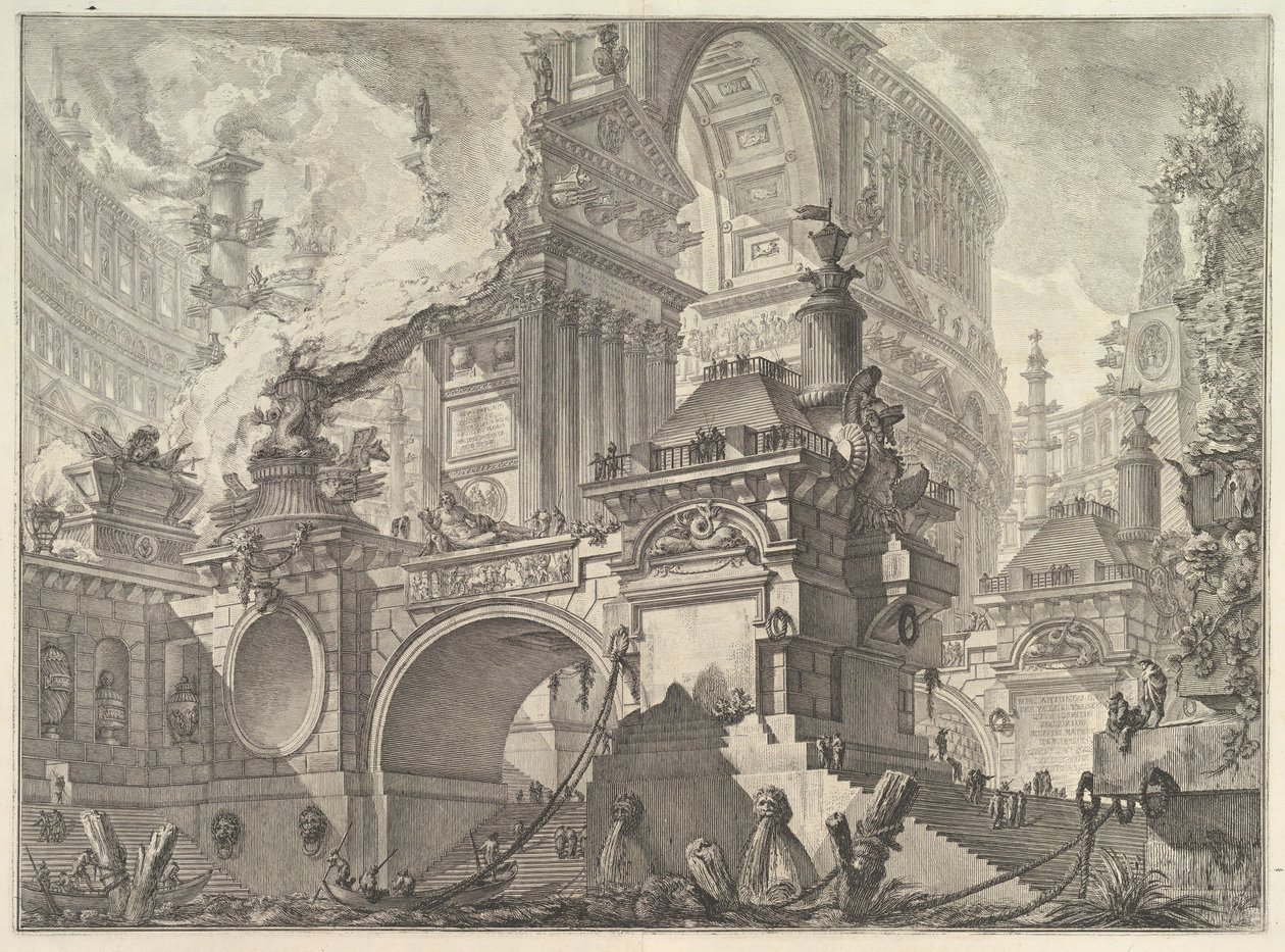 En del af en stor pragtfuld havn, der hentydes til af de gamle romere, hvor det indre er opdaget ..., ca. 1749-50. af Giovanni Battista Piranesi