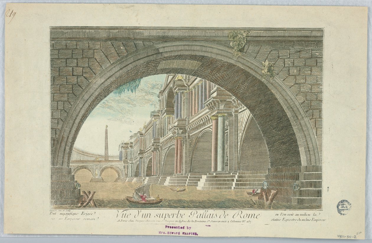 Peep-show, udsigt over en fantastisk Pallais i Rom af Giovanni Battista Piranesi