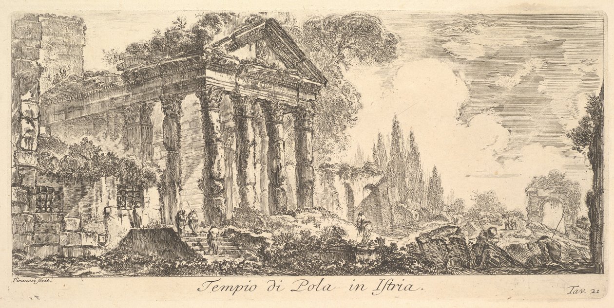 Plade 21: Pola-templet i Istrien Pulas tempel i Istrien, ca. 1748. af Giovanni Battista Piranesi