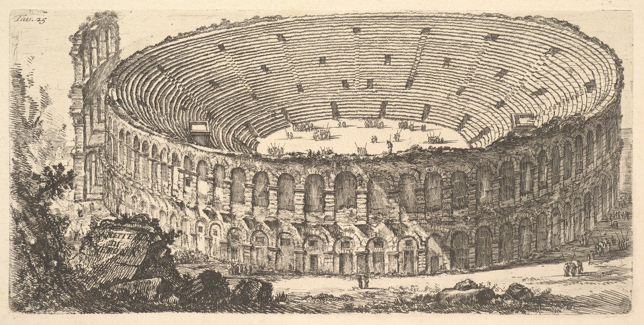 Plade 25: Amphitheatre of Verona Amphitheatre of Verona, ca. 1748. af Giovanni Battista Piranesi