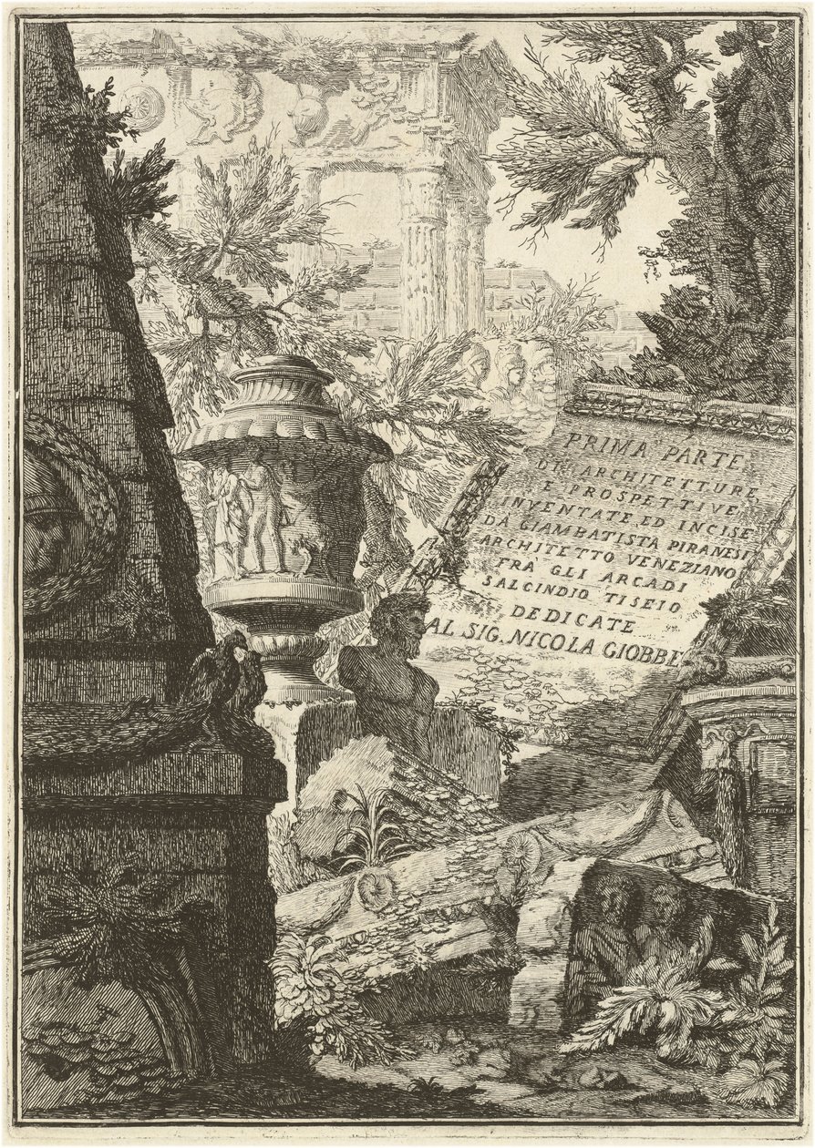 Første del af Architectures, and Perspectives (første udgave, tredje udgave) af Giovanni Battista Piranesi