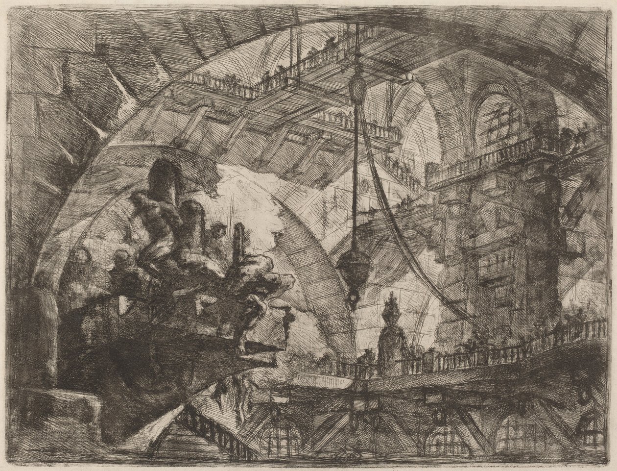 Fanger på en projekterende platform af Giovanni Battista Piranesi