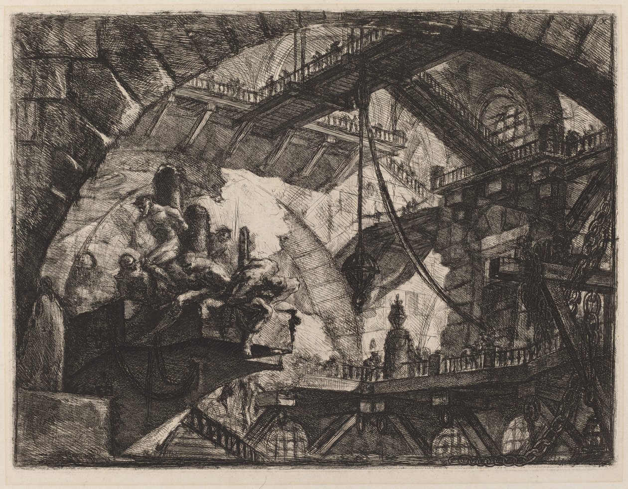 Fanger på en projekterende platform af Giovanni Battista Piranesi