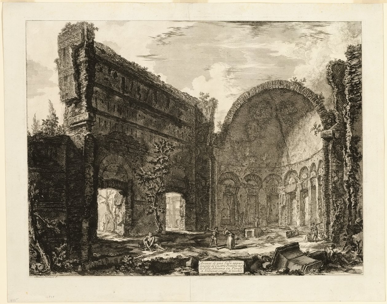 Rester af et rum, der hørte til prætorianerfortet i Hadrians Villa, Tivoli, fra Views of Rome af Giovanni Battista Piranesi