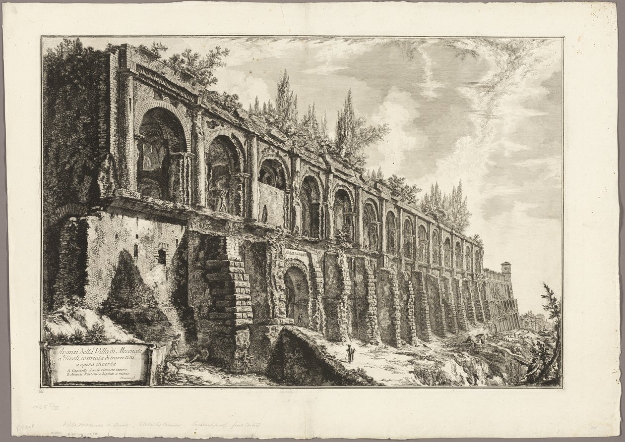 Rester af Villa Maecenas i Tivoli, fra Udsigt over Rom af Giovanni Battista Piranesi