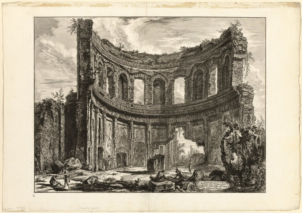 Rester af det såkaldte Apollon-tempel ved Hadrians Villa, Tivoli, fra Views of Rome af Giovanni Battista Piranesi
