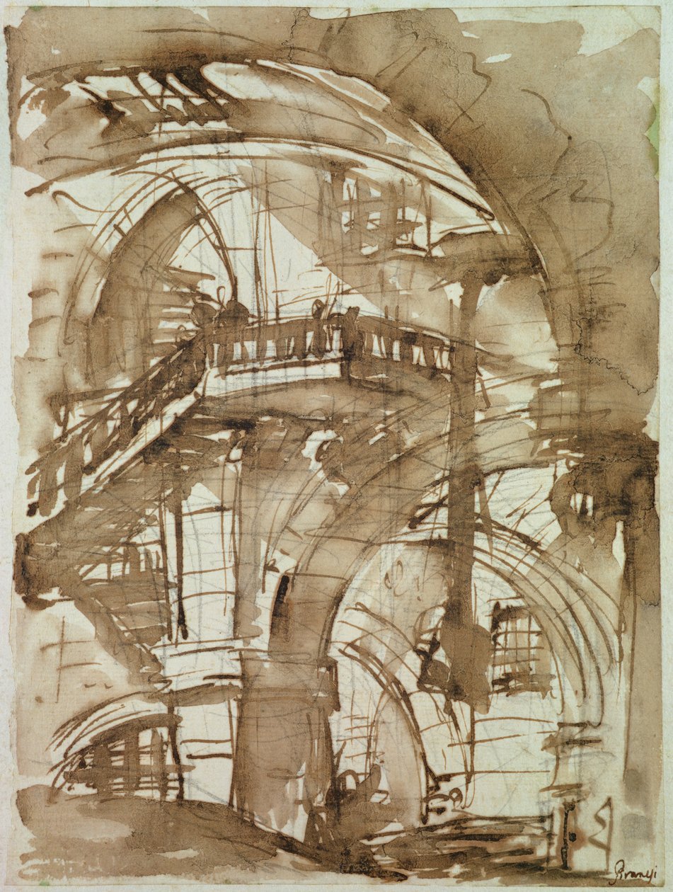 Romersk fængsel, ca. 1744-5 (pen og vask over blyant) af Giovanni Battista Piranesi