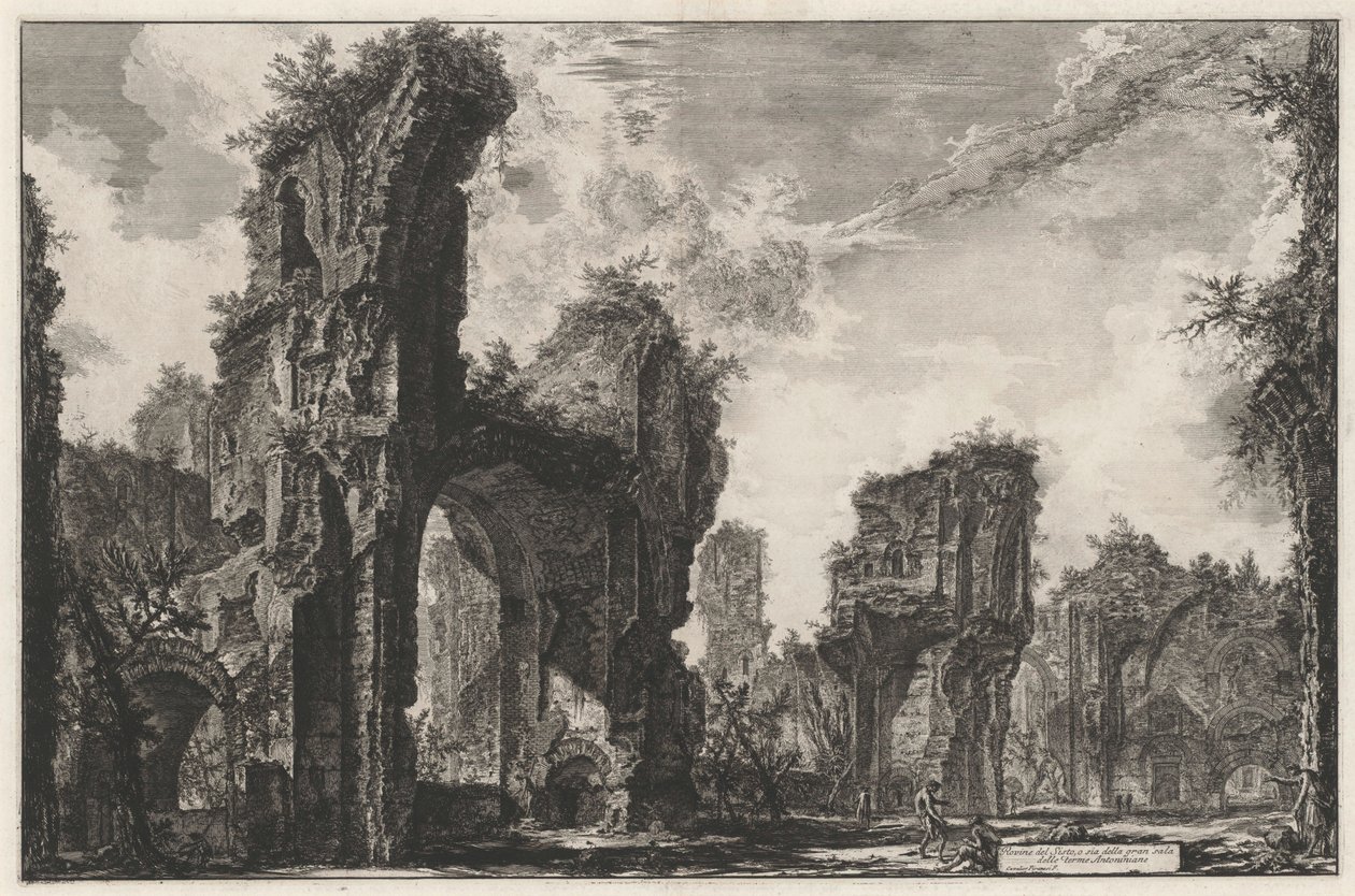 Ruinerne af Sisto, eller den store sal i de antoninske termer af Giovanni Battista Piranesi