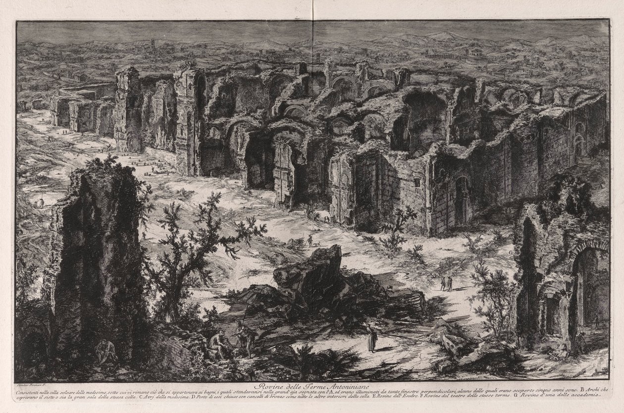 Ruinerne af Antonine Baths [Baths of Caracalla]), fra Vedute di Roma (Udsigt over Rom) af Giovanni Battista Piranesi