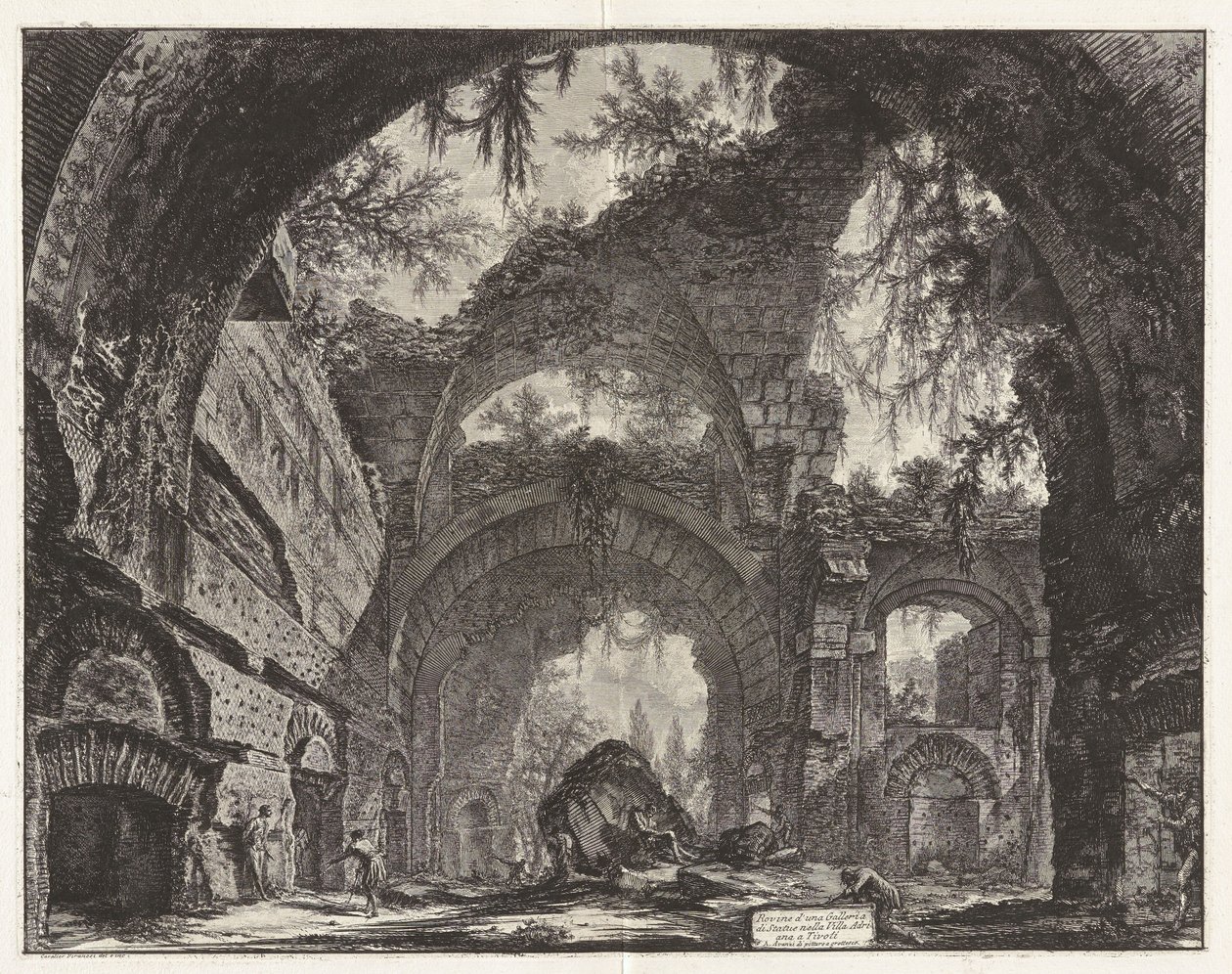 Ruiner af et skulpturgalleri i Hadrians villa i Tivoli [i virkeligheden de store bade], fra Vedute di Roma (Udsigter over Rom) af Giovanni Battista Piranesi