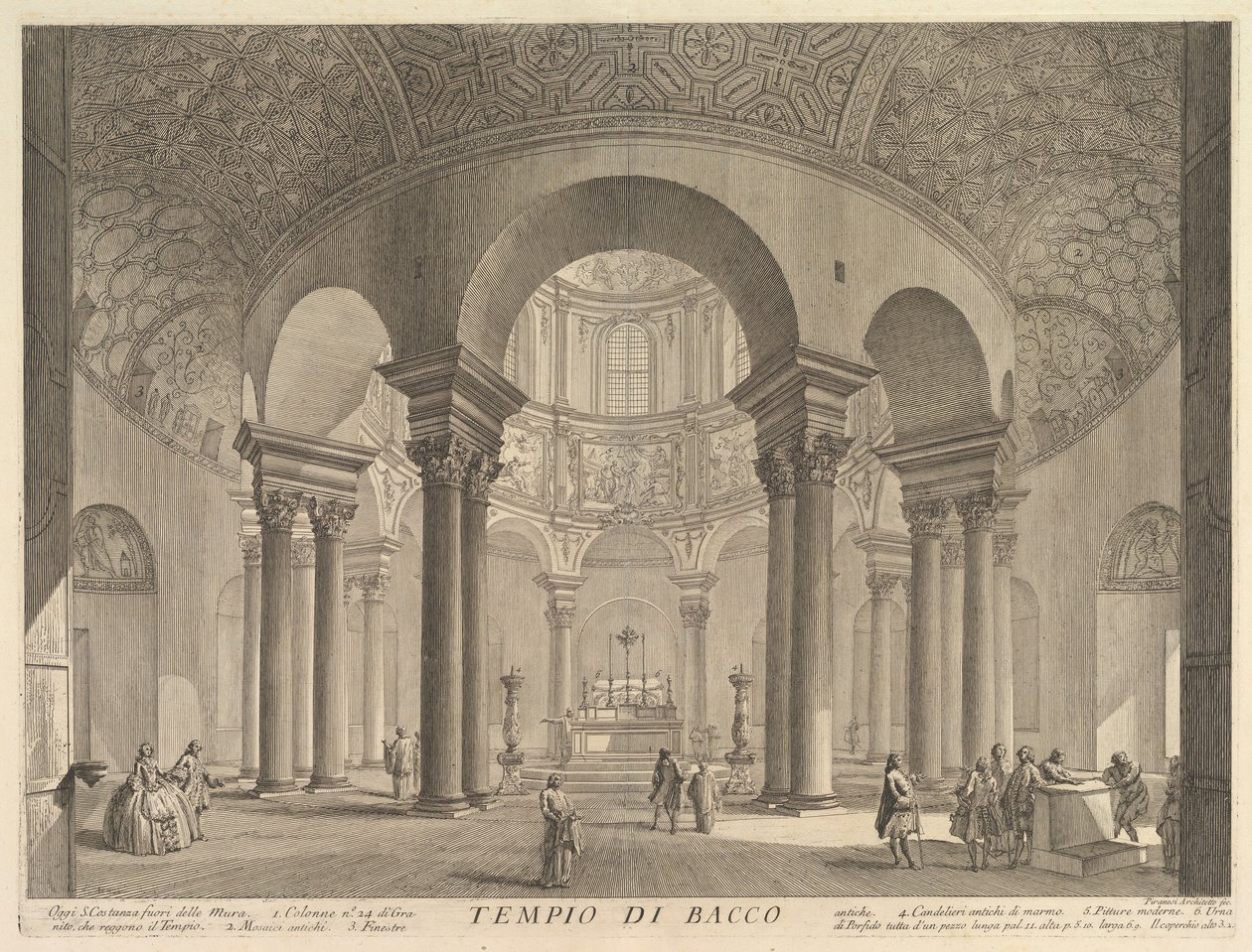S. Constanza kaldte fejlagtigt Bacchus-templet Indvendigt billede af graven i S ..., ca. 1756. af Giovanni Battista Piranesi