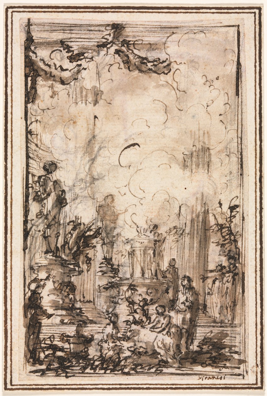 Offergave i et tempel, efter 1750. af Giovanni Battista Piranesi