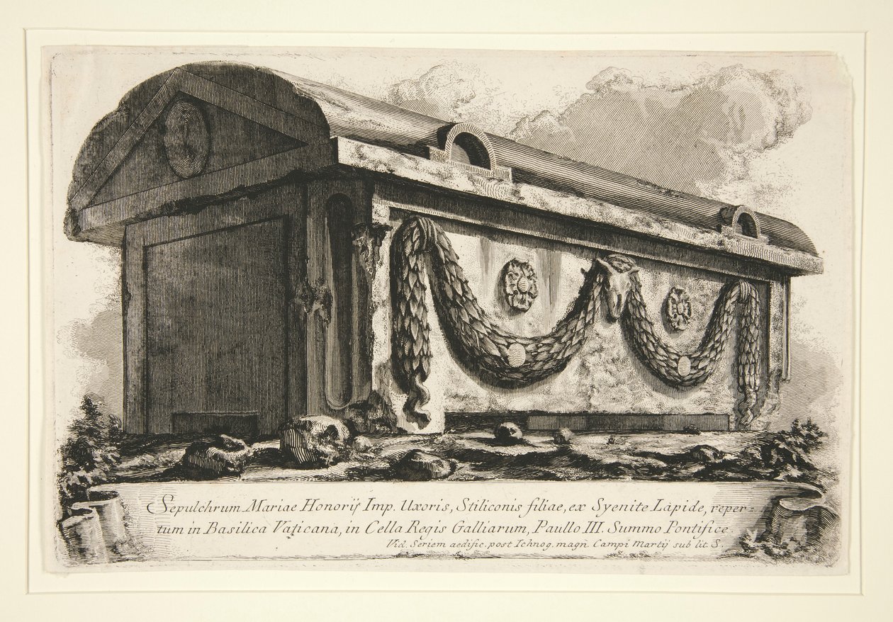 Graven til Maria Honorius Imp. din kone af Giovanni Battista Piranesi