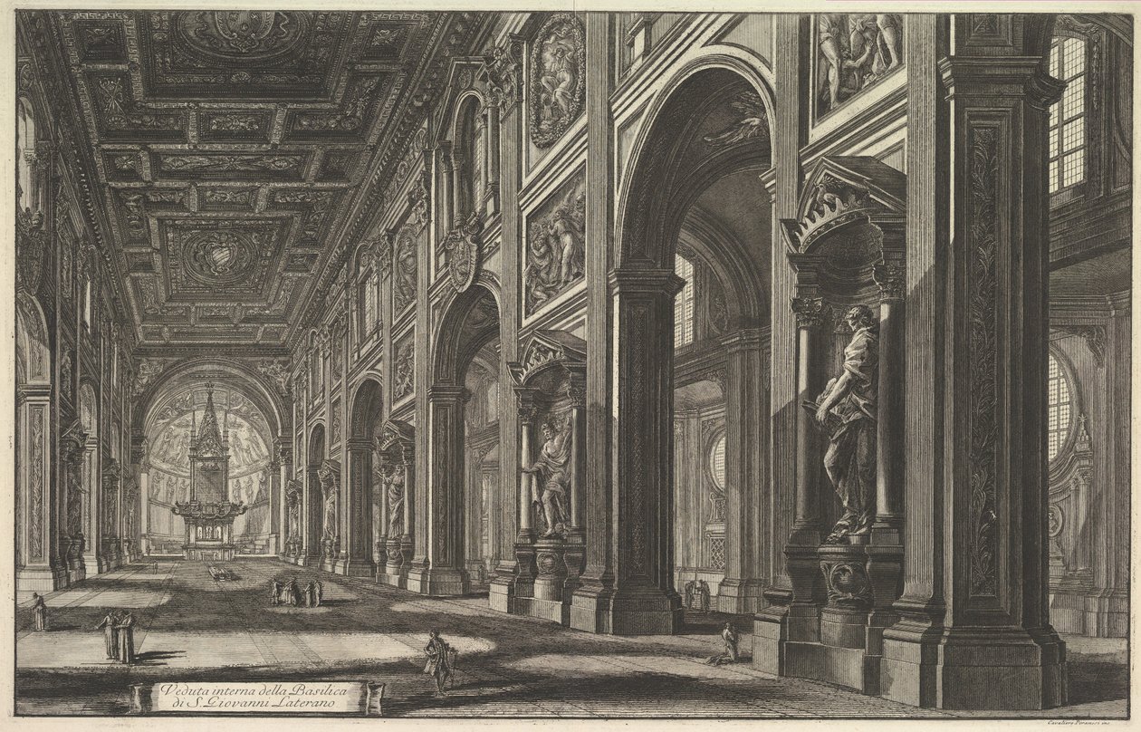 San Giovanni in Laterano, interiør, fra »Vedute di Roma« (Udsigter over Rom) af Giovanni Battista Piranesi