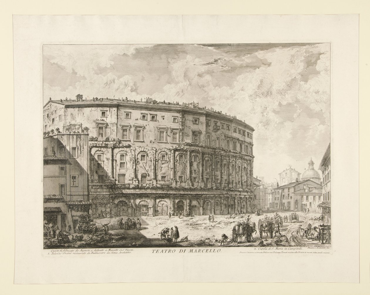 Marcellus Teater (Marcellus Teater), fra Udsigt over Rom af Giovanni Battista Piranesi