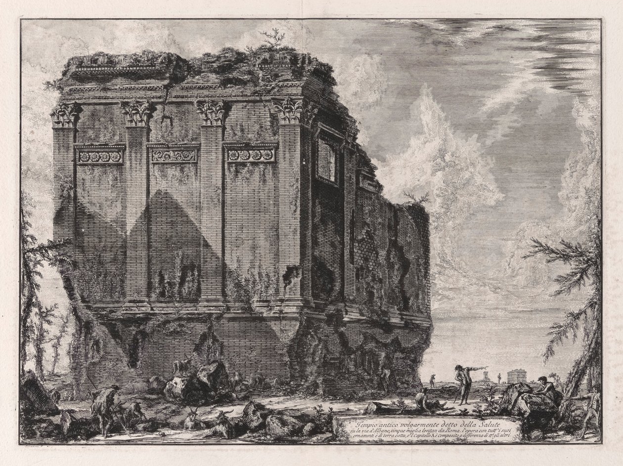 Gammelt tempel almindeligvis kendt som della Salute på Via d af Giovanni Battista Piranesi