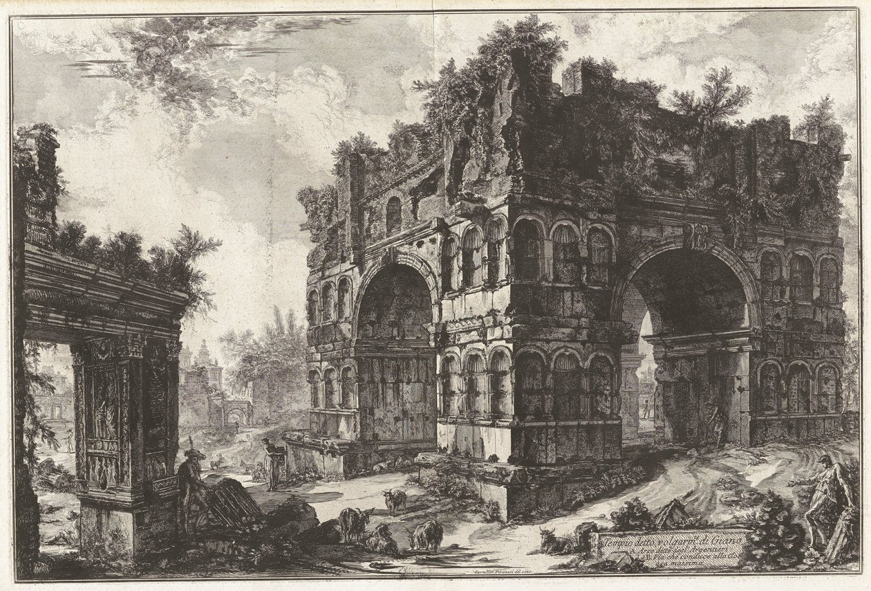 Tempel kaldet volgarm.te di Giano. A. Arco kendt som degl af Giovanni Battista Piranesi