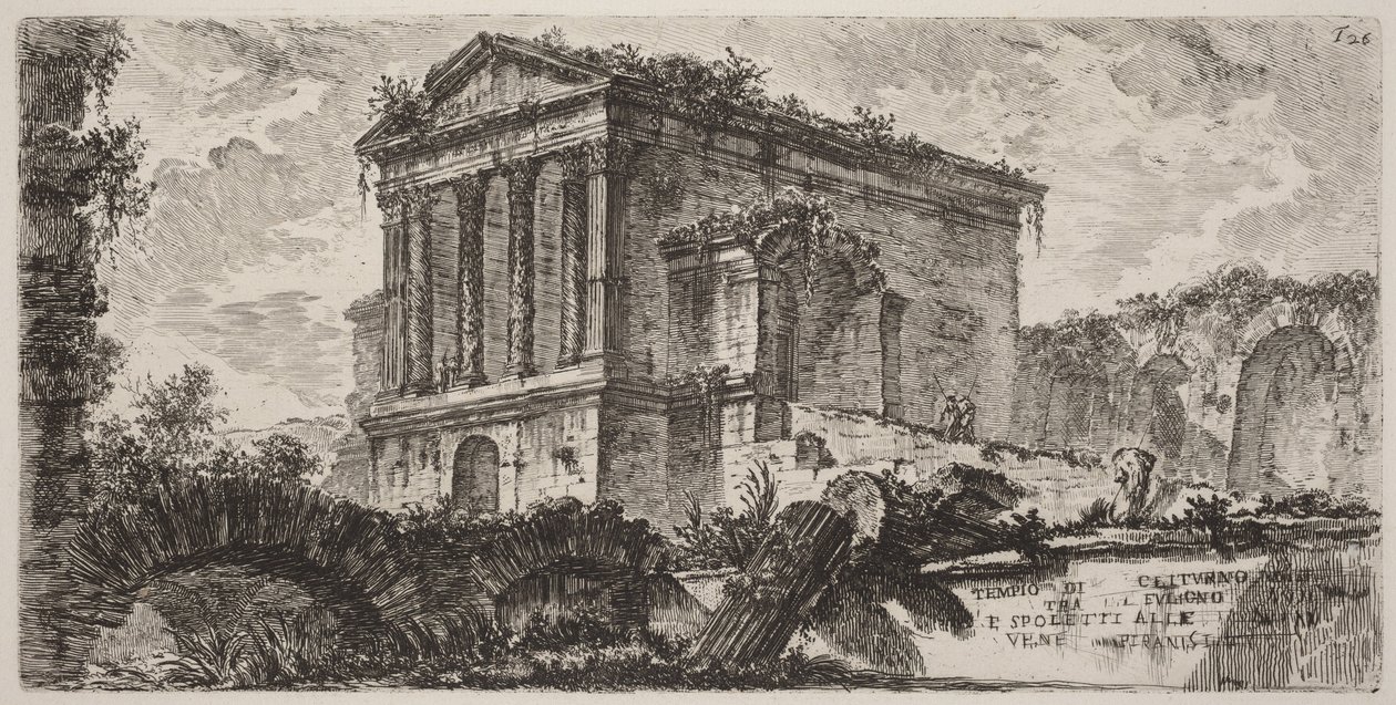 Clitumnus-templet mellem Foligno og Spoleto af Giovanni Battista Piranesi