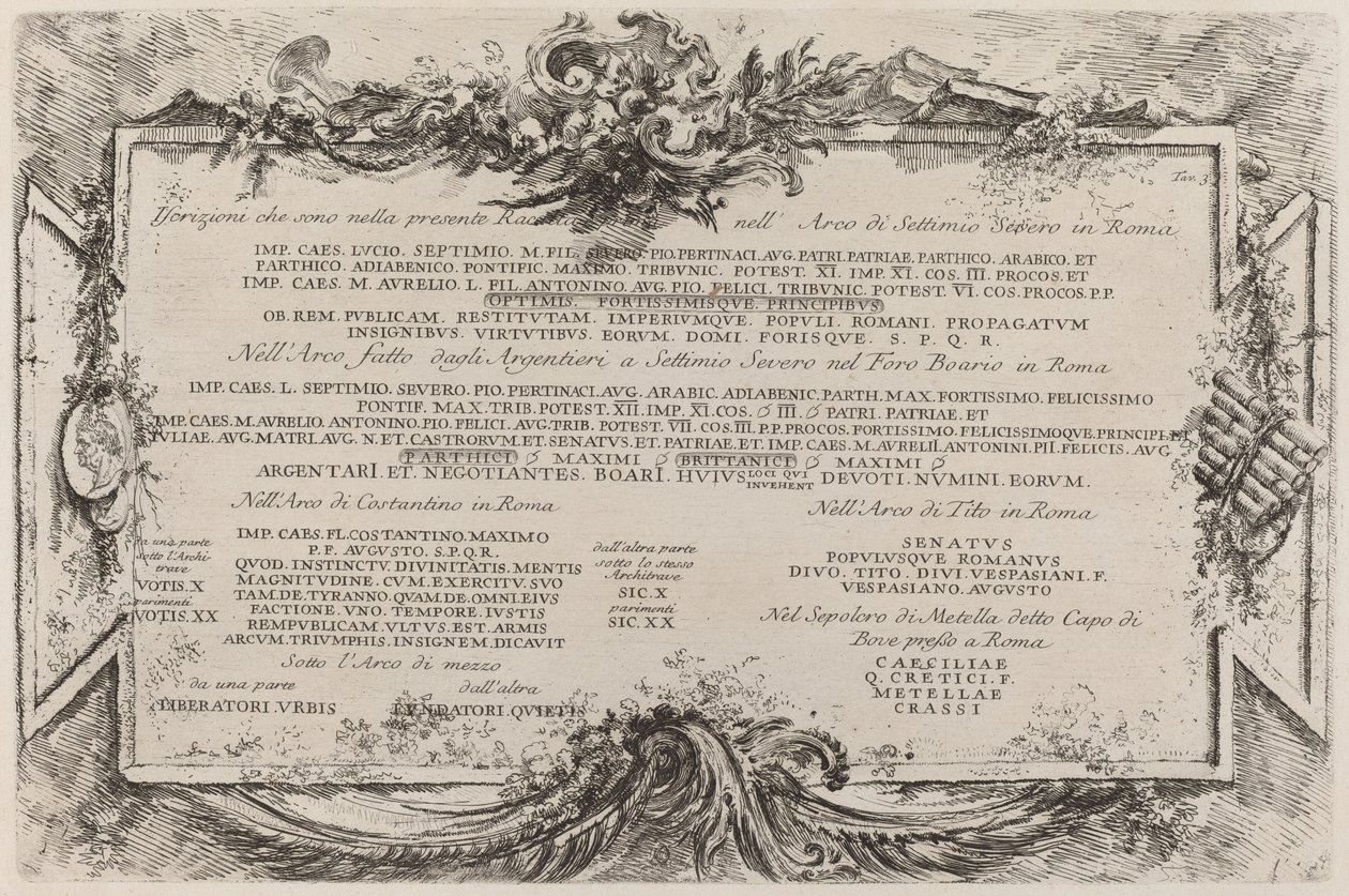 Tekstplade af Giovanni-Battista Piranesi