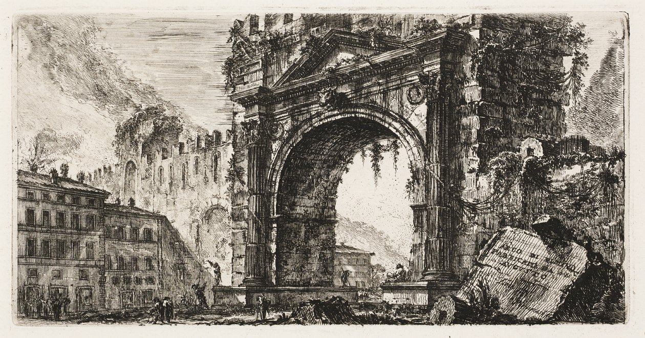 Buen i Rimini bygget af Augustus, plade 17 fra nogle udsigter over triumfbuer og andre monumenter af Giovanni Battista Piranesi