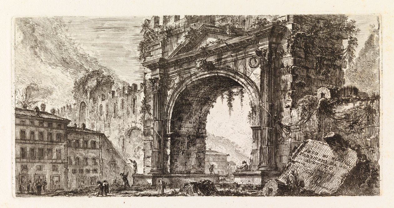 Augustusbuen i Rimini, fra serien Alcune vedute di Archi Trionfali, ed altri monumenti af Giovanni Battista Piranesi
