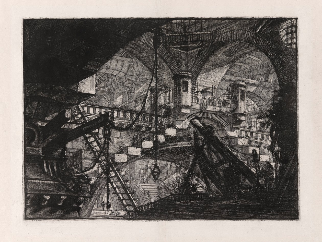 The Arch with a Shell Ornament, plade 11 fra Carceri d af Giovanni Battista Piranesi
