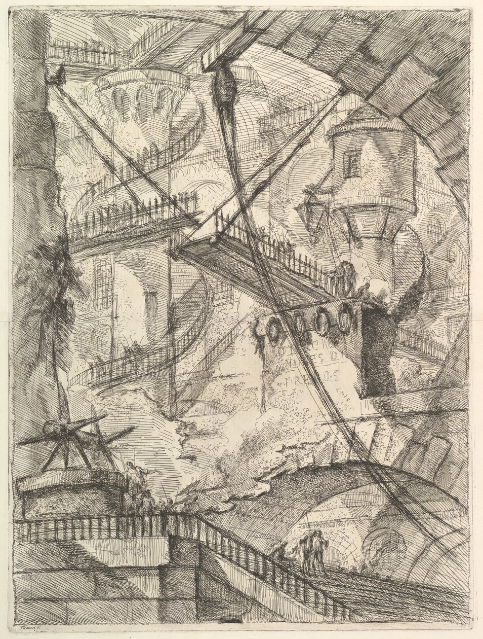 Vindebroen, fra Carceri dinvenzione Imaginary Prisons, ca. 1749-50. af Giovanni Battista Piranesi