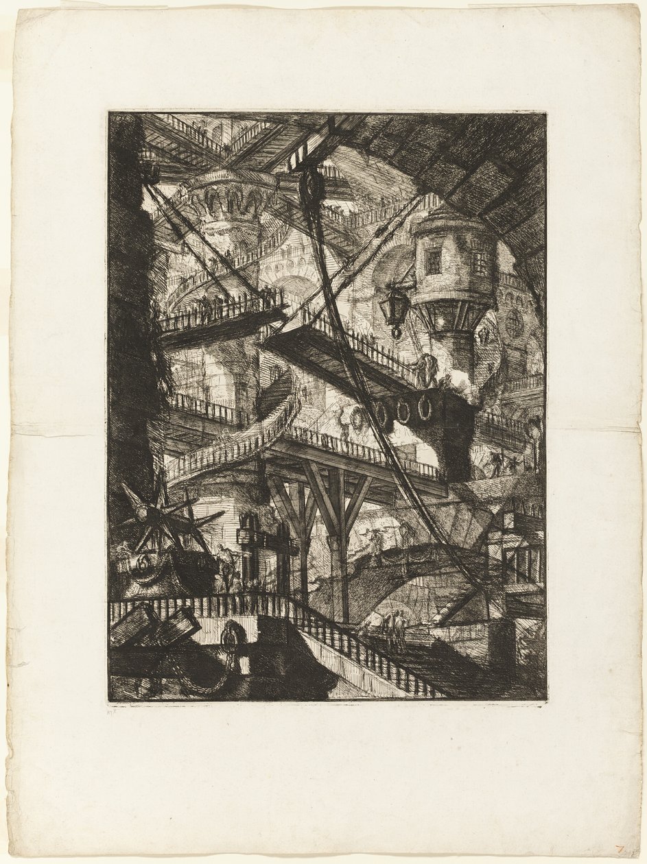 Vindebroen, plade 7 fra Imaginary Prisons af Giovanni-Battista Piranesi