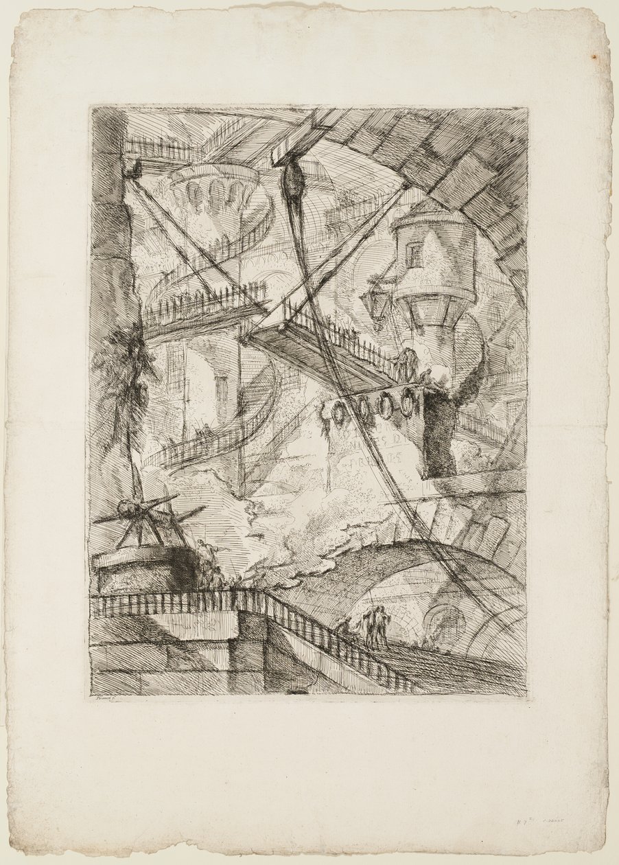 Vindebroen, plade 7 fra Imaginary Prisons af Giovanni Battista Piranesi
