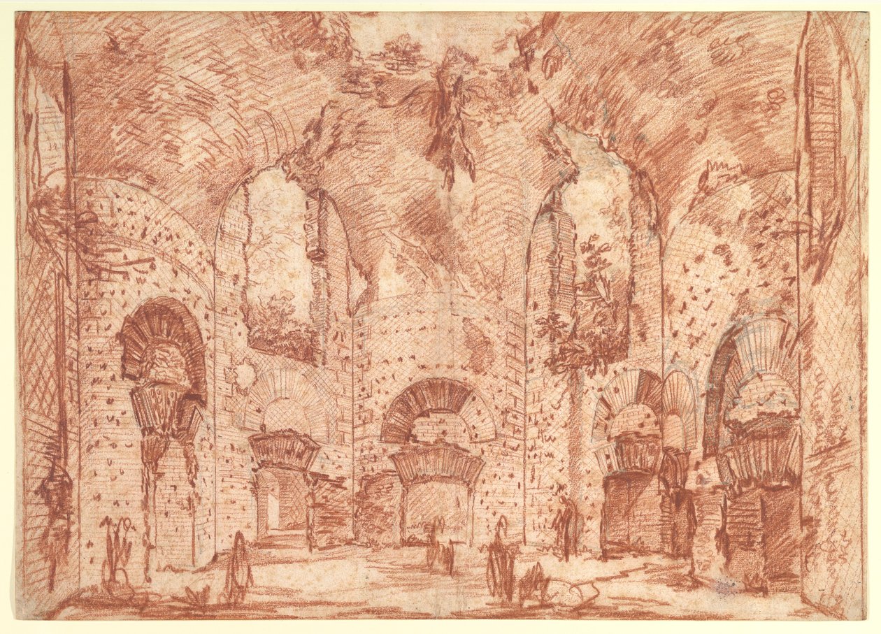 Det ottekantede rum i de små bade i Hadrians villa (Tivoli) af Giovanni Battista Piranesi
