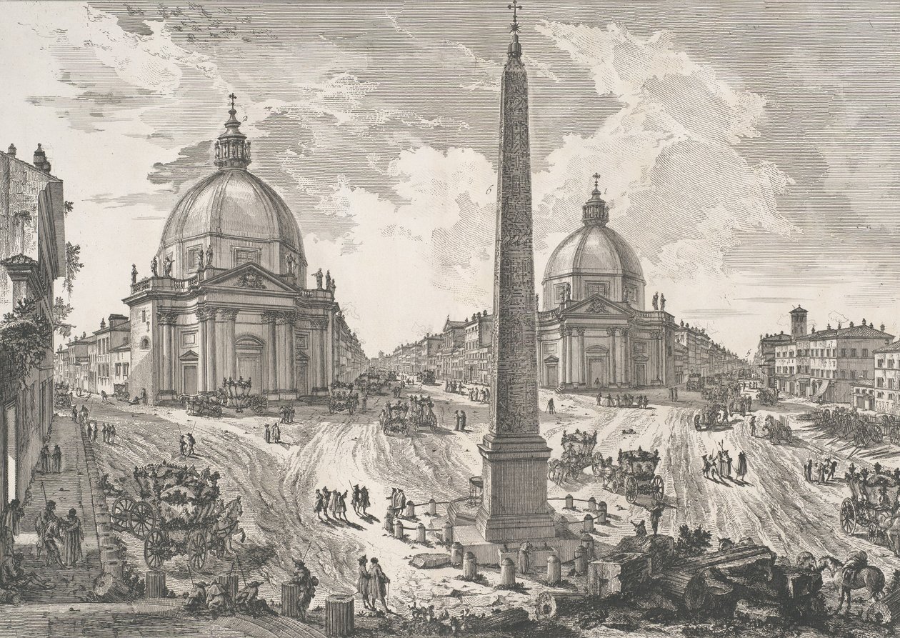 Piazza del Popolo Udsigt over Piazza del Popolo, ca. 1750. af Giovanni Battista Piranesi