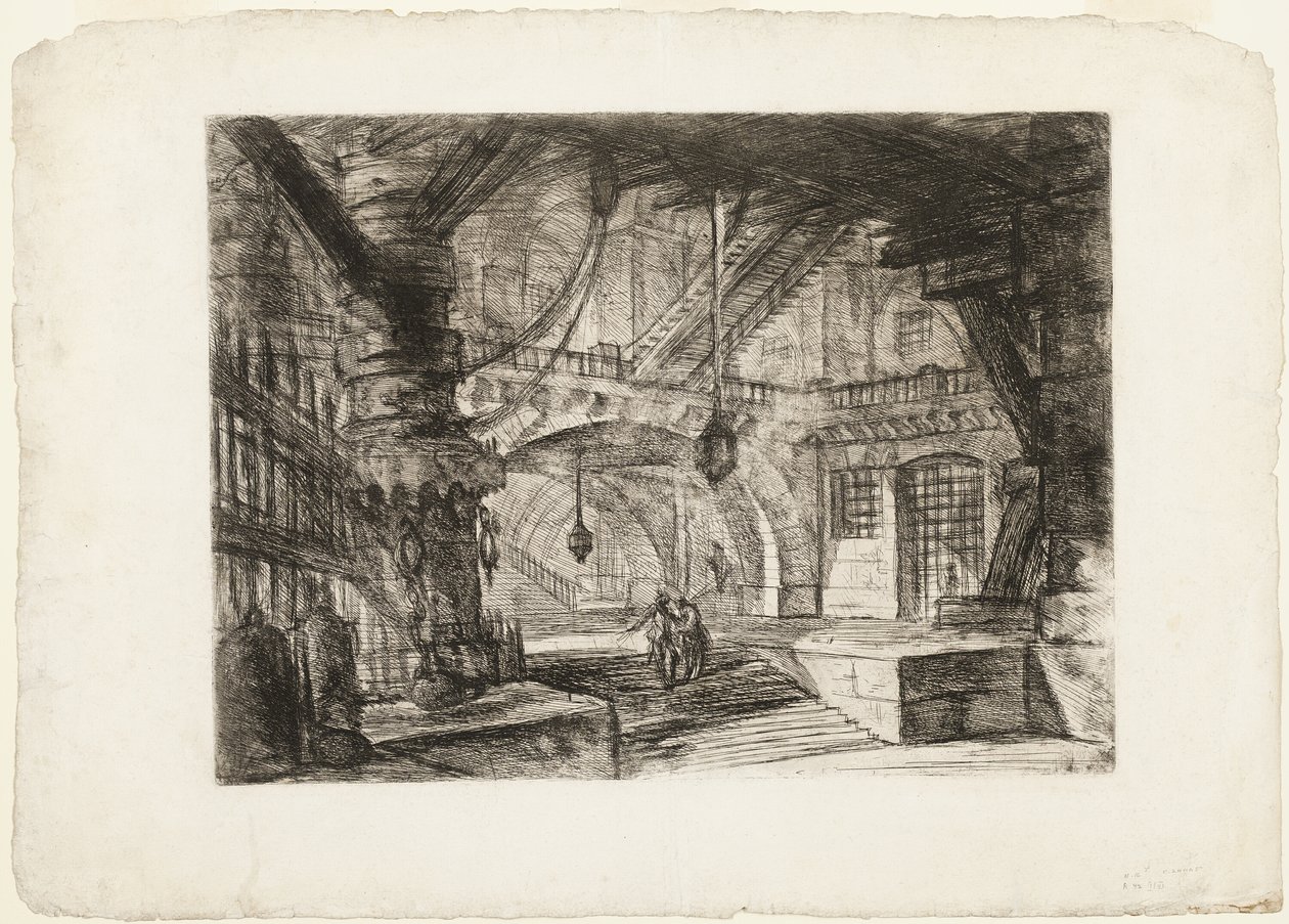 Molen med kæder, plade 16 fra Imaginary Prisons af Giovanni Battista Piranesi