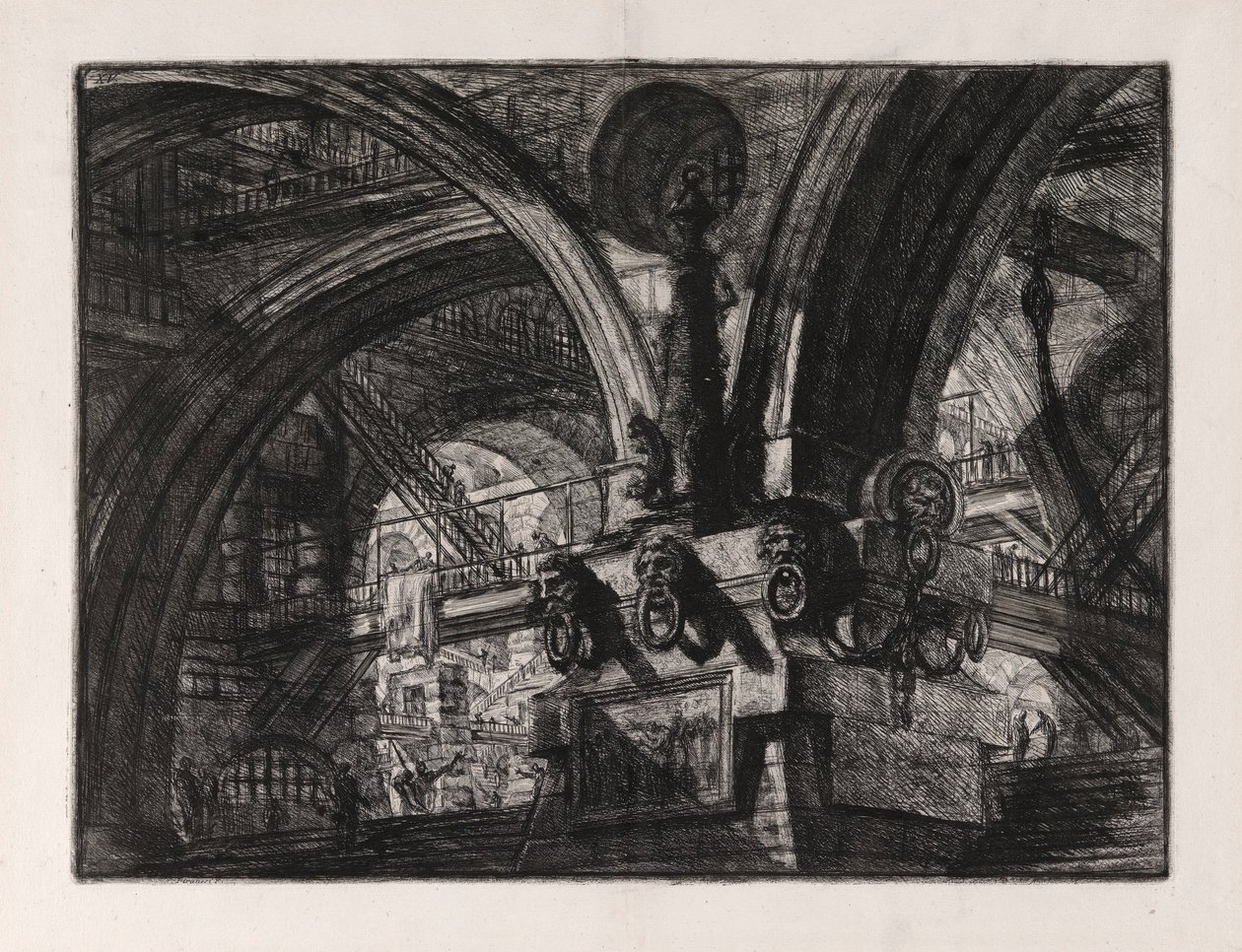 Molen med en lampe, plade 15 fra Carceri d af Giovanni Battista Piranesi