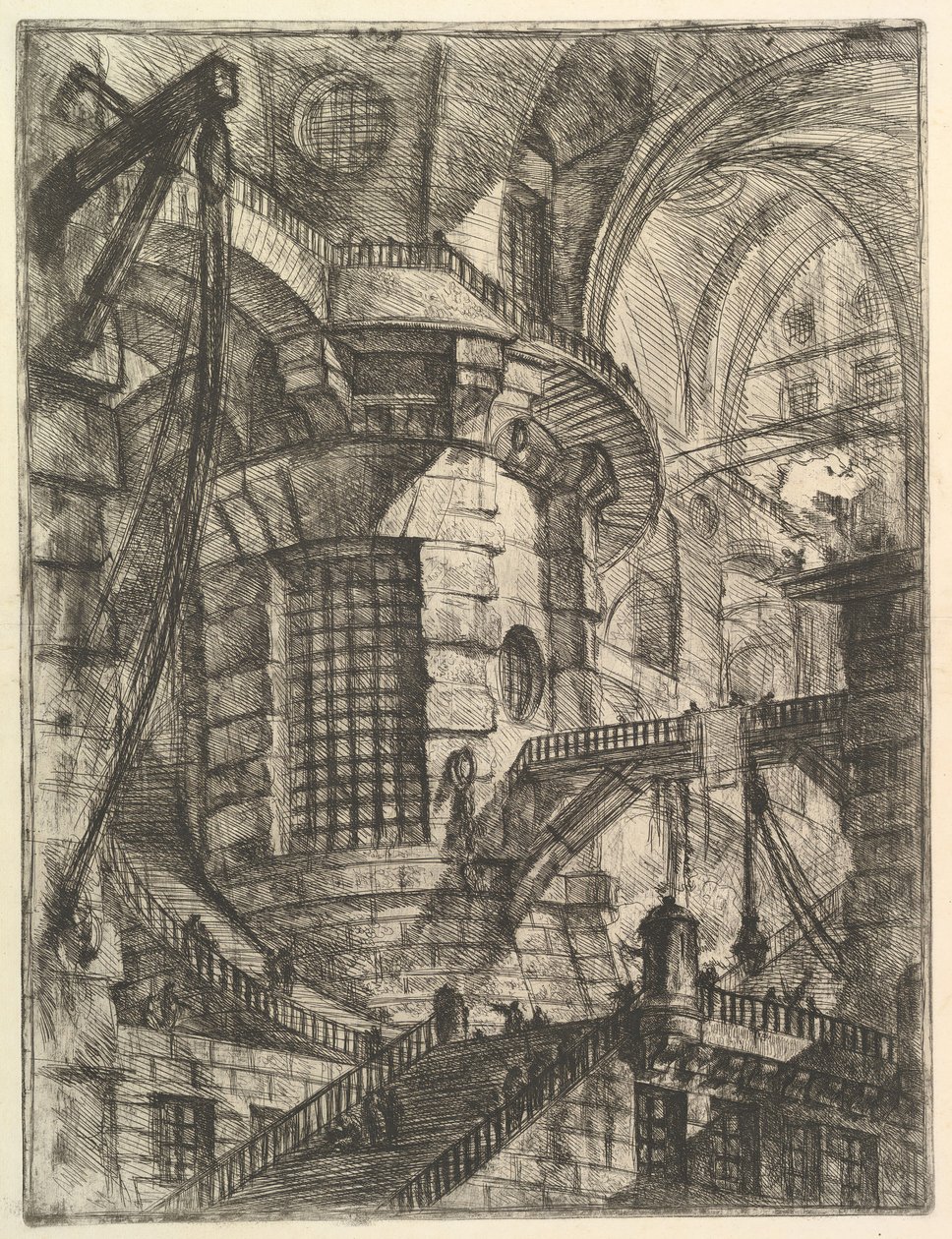Rundetårn, fra Carceri dinvenzione Imaginary Prisons, ca. 1749-50. af Giovanni Battista Piranesi