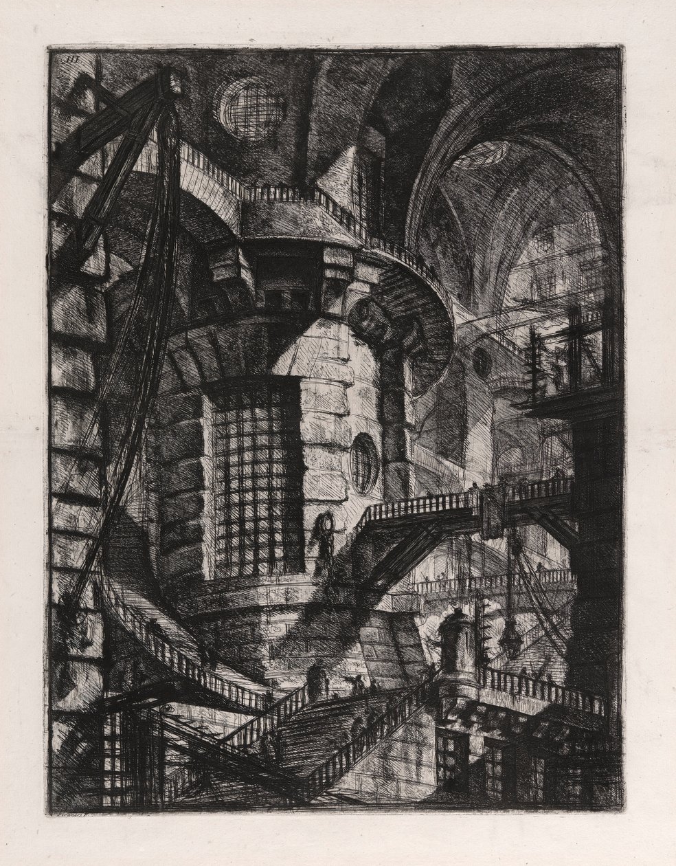 Rundetårn, plade 3 fra Carceri d af Giovanni Battista Piranesi