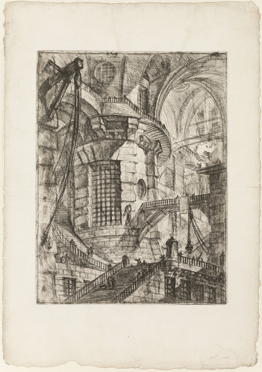 Rundetårn, plade 3 fra Imaginary Prisons af Giovanni Battista Piranesi