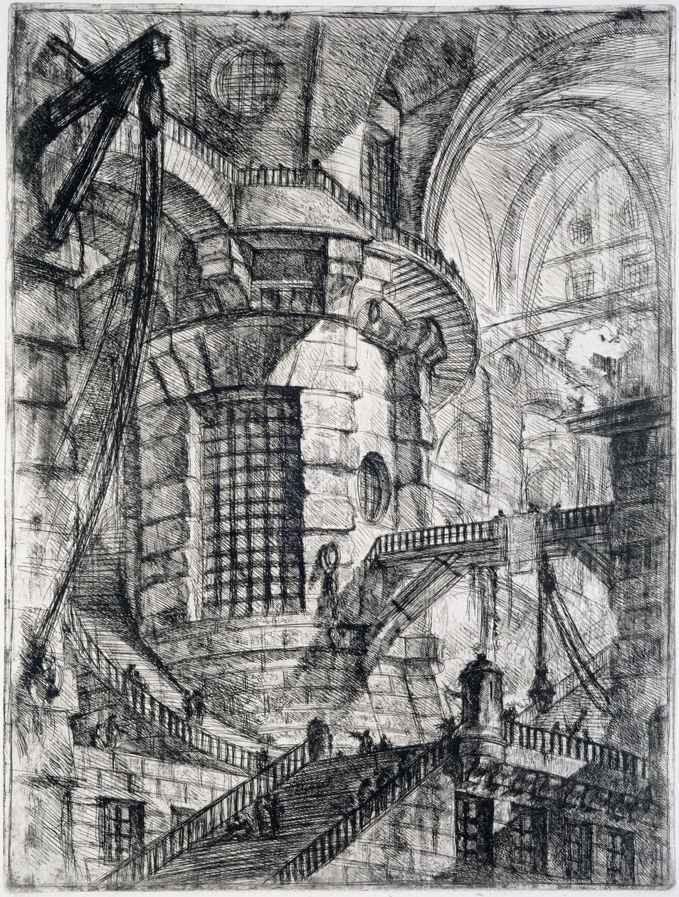 Rundetårn, plade III fra Carceri dInvenzione, ca. 1749 af Giovanni Battista Piranesi