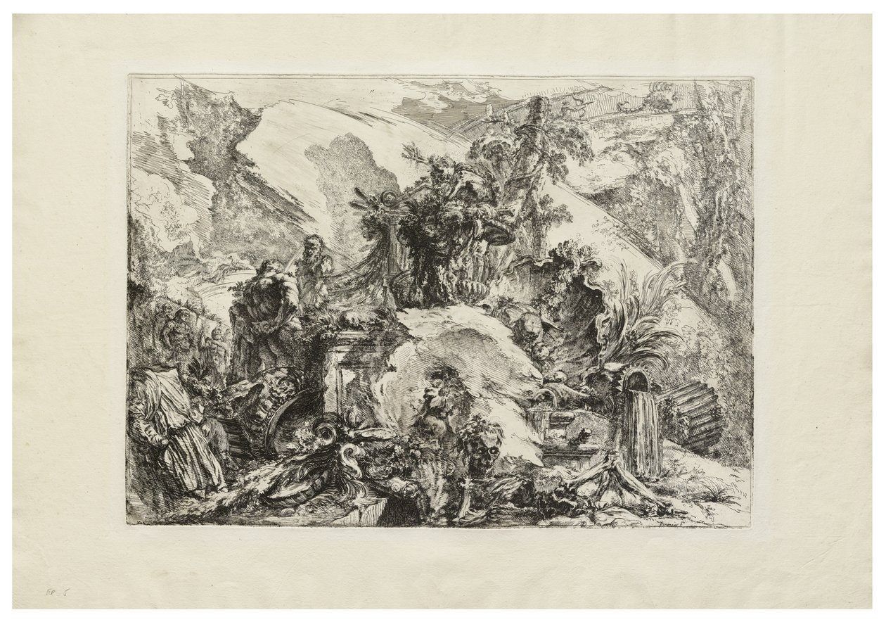Skeletterne, ca. 1748 (ætsning med gravering, tørspids og polering på cremepapir) af Giovanni Battista Piranesi