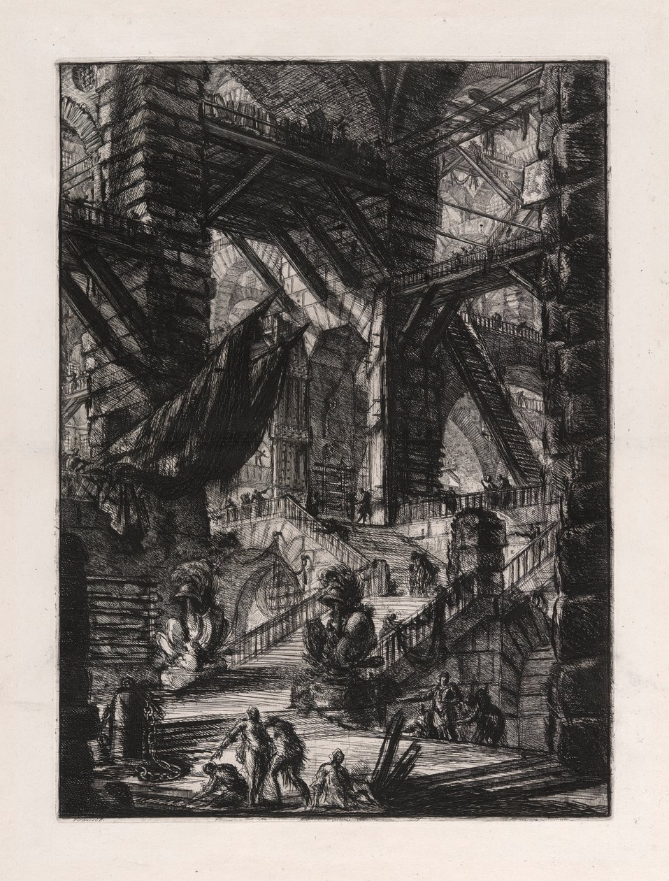 Trappen med trofæer, plade 8 fra Carceri D af Giovanni Battista Piranesi